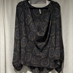 Free People Cowling Around Medallion Print Top Large